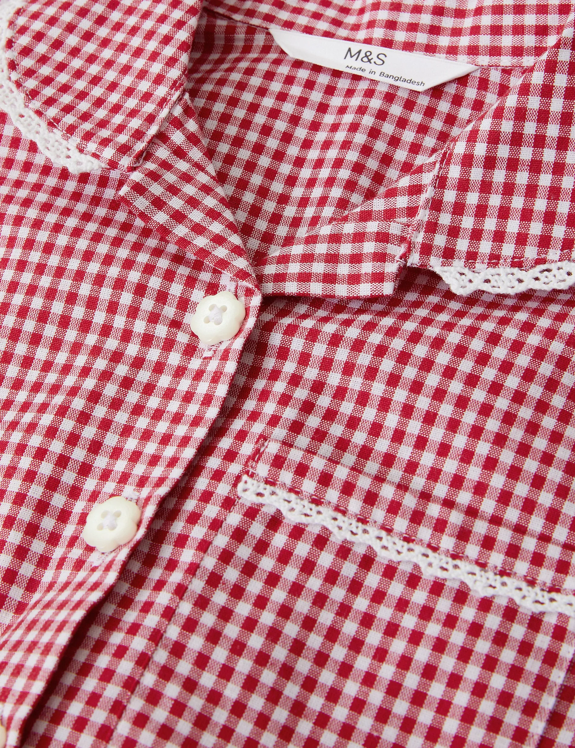 2 Pack Gingham Cotton School Dresses for Girls (2-14 Years) Marks & Spencer ,  red