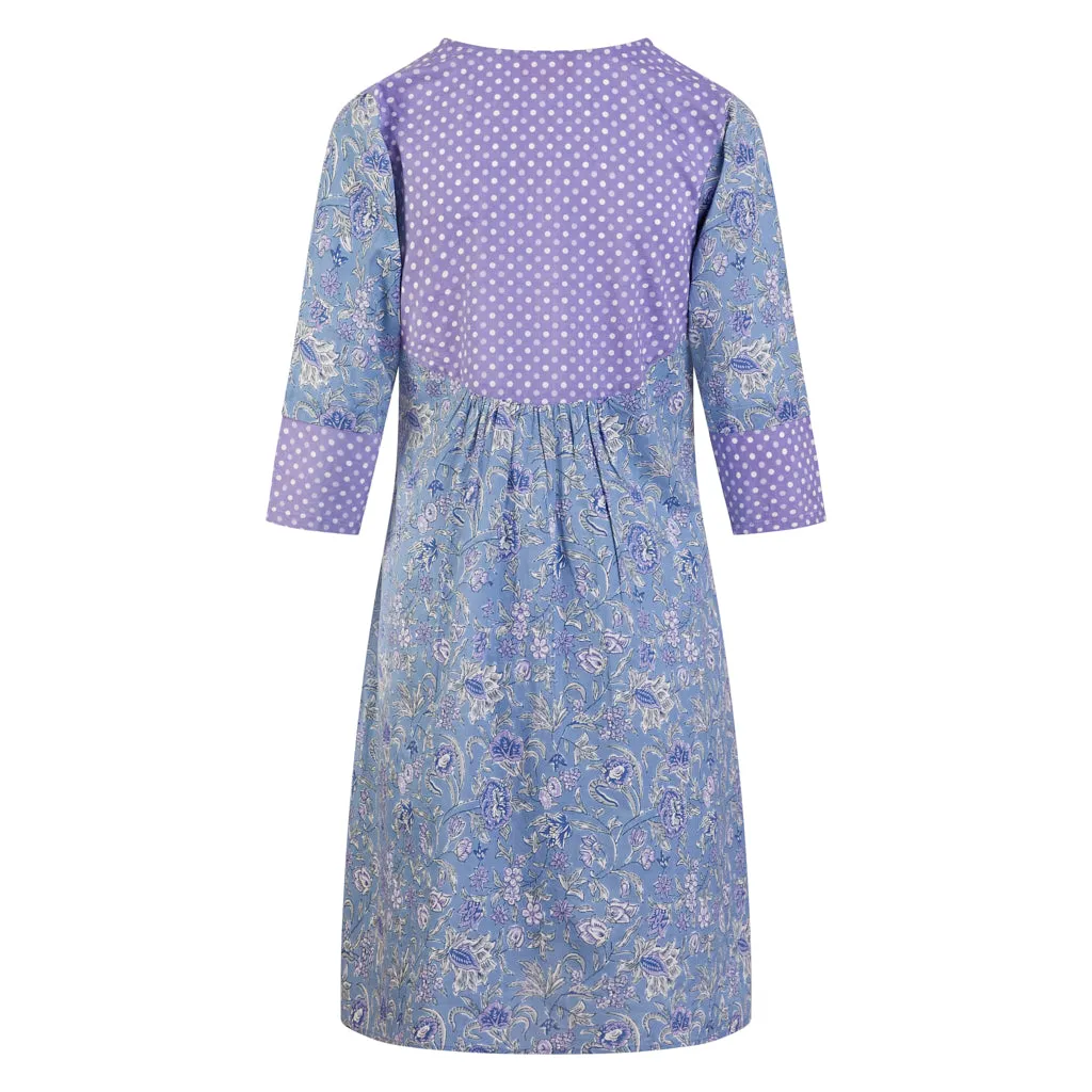 3/4 Sleeve Unicorn Dress /Lilac Spot