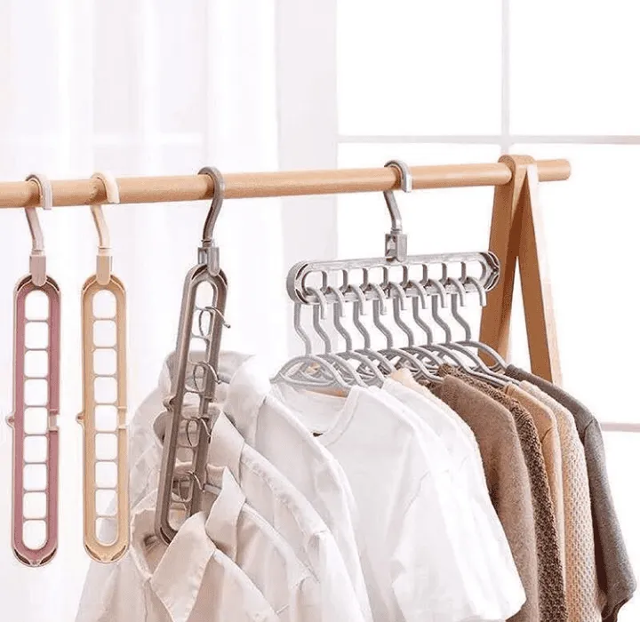 360˚ Degree 9 Multi-Port Support Hanger, Space Saving Cloth Hanger