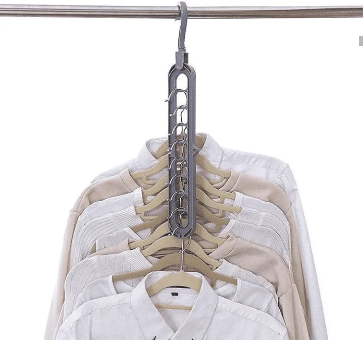 360˚ Degree 9 Multi-Port Support Hanger, Space Saving Cloth Hanger