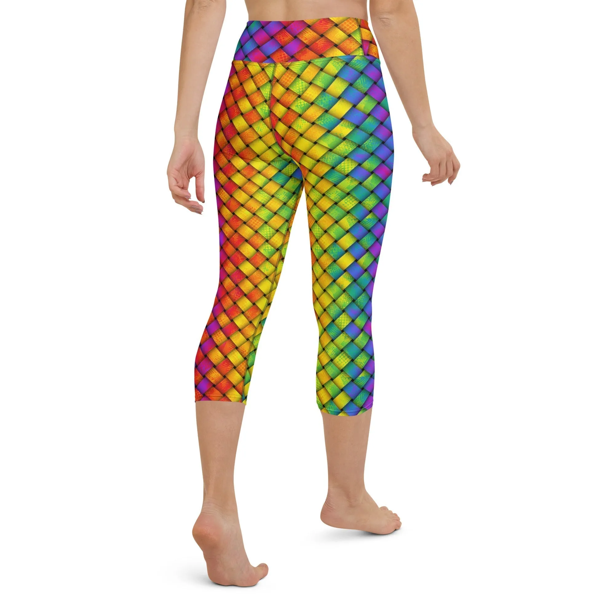 3D Rainbow Pattern Yoga Capris