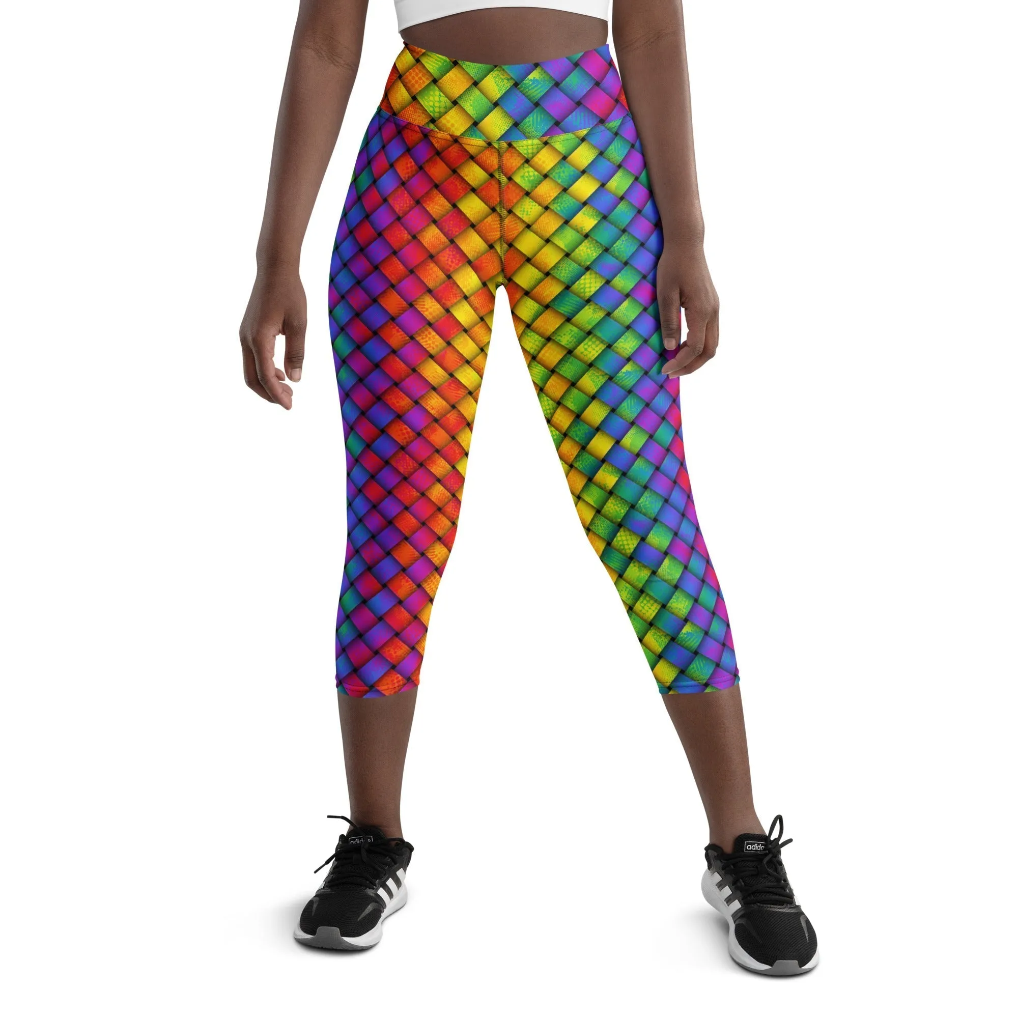 3D Rainbow Pattern Yoga Capris