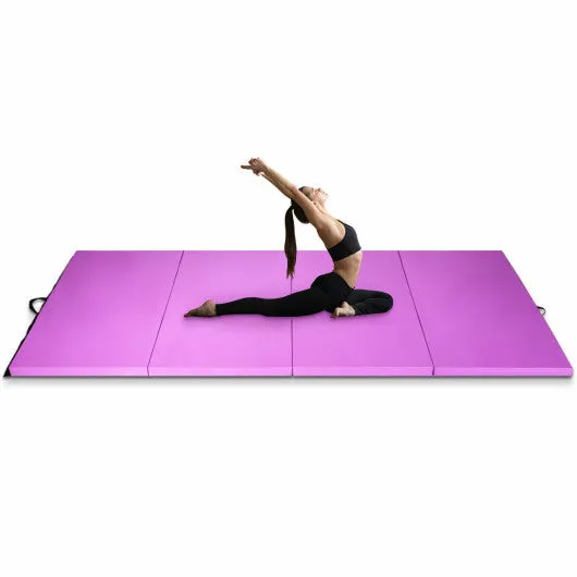 4' x 10' x 2" Folding Gymnastics Tumbling Gym Mat-Pink