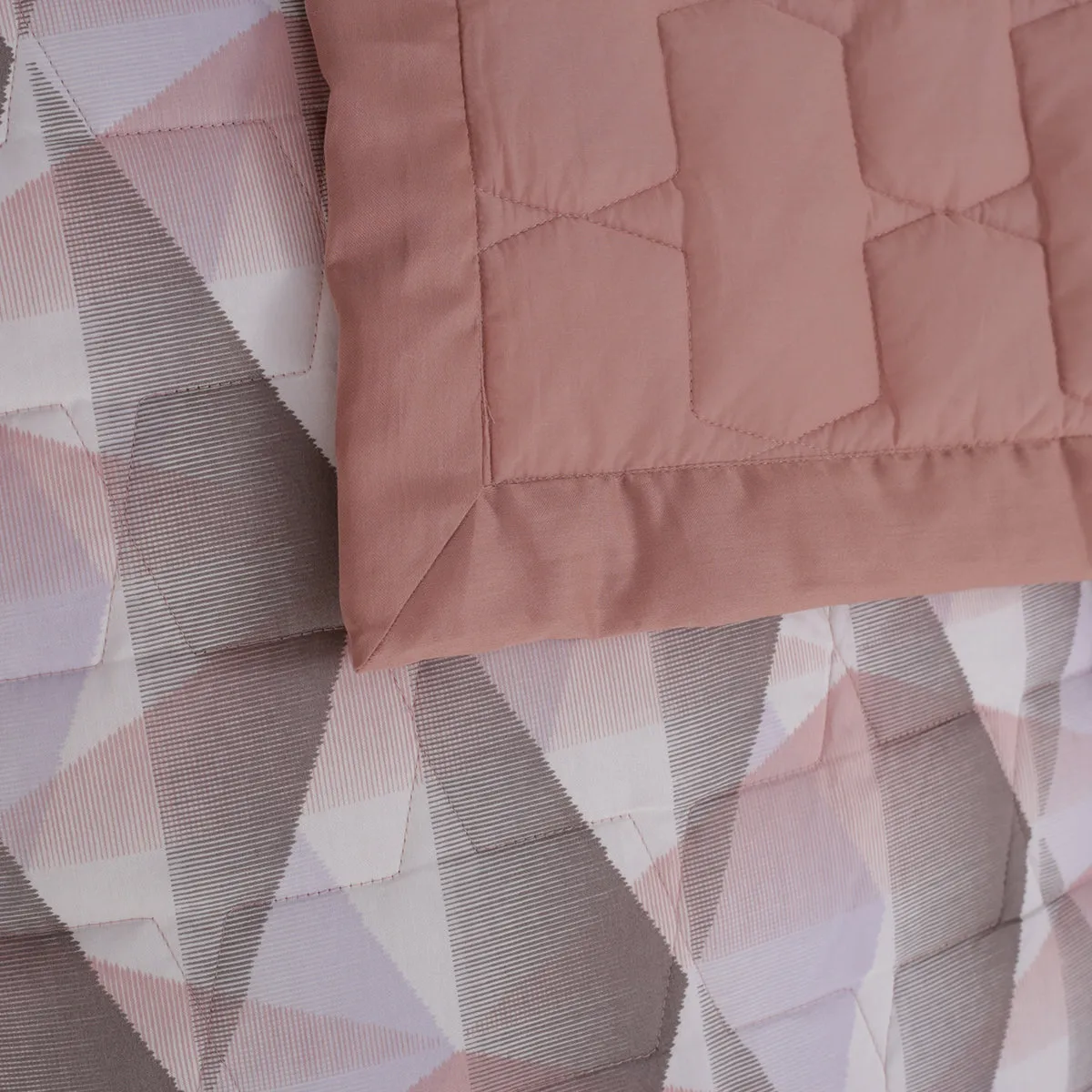 6PC Quilt/Quilted Bed Cover Set Art Nouveau Emerson Pink