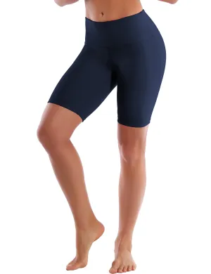 8" High Waist Yoga Shorts darknavy_yoga