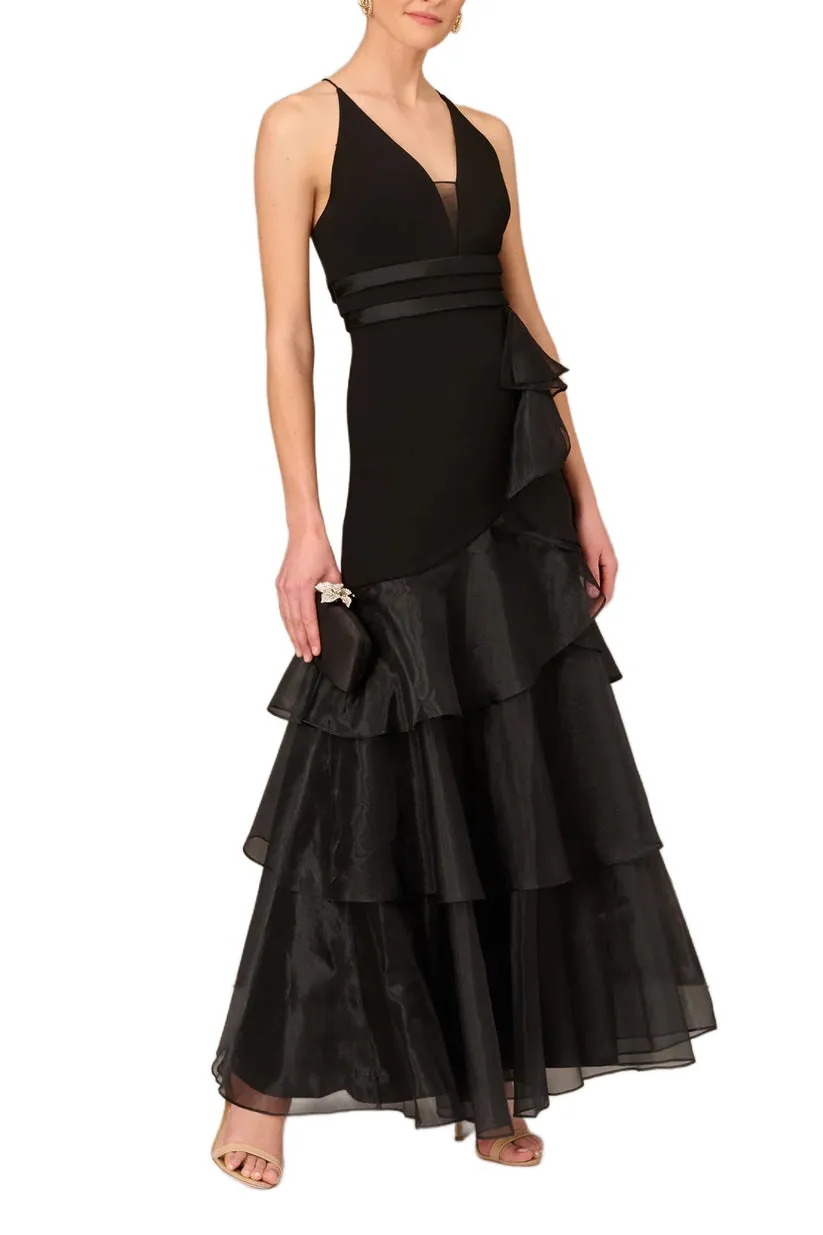 Aidan Mattox MD1E202177 Long Ruffle Formal Prom Dress