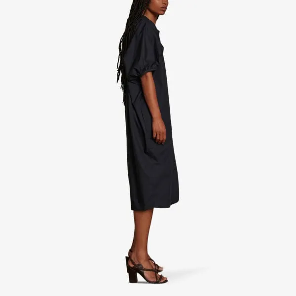 Alger cotton midi dress with slit pockets Soeur, color noir