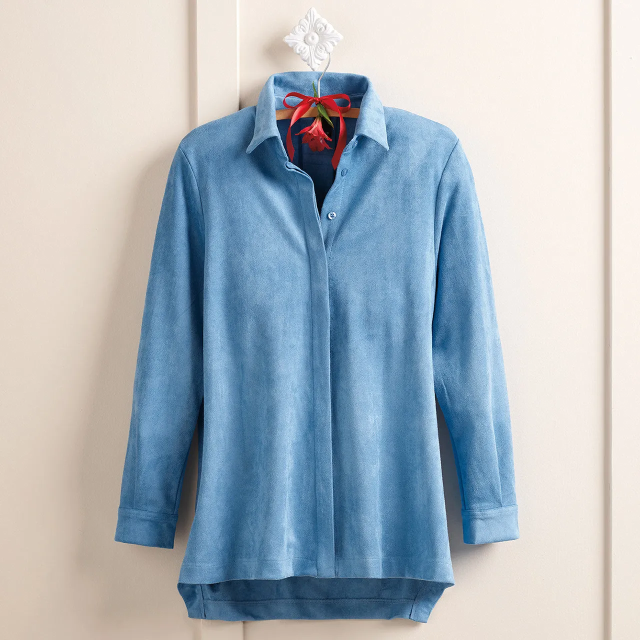 Blue Microsuede Shirt