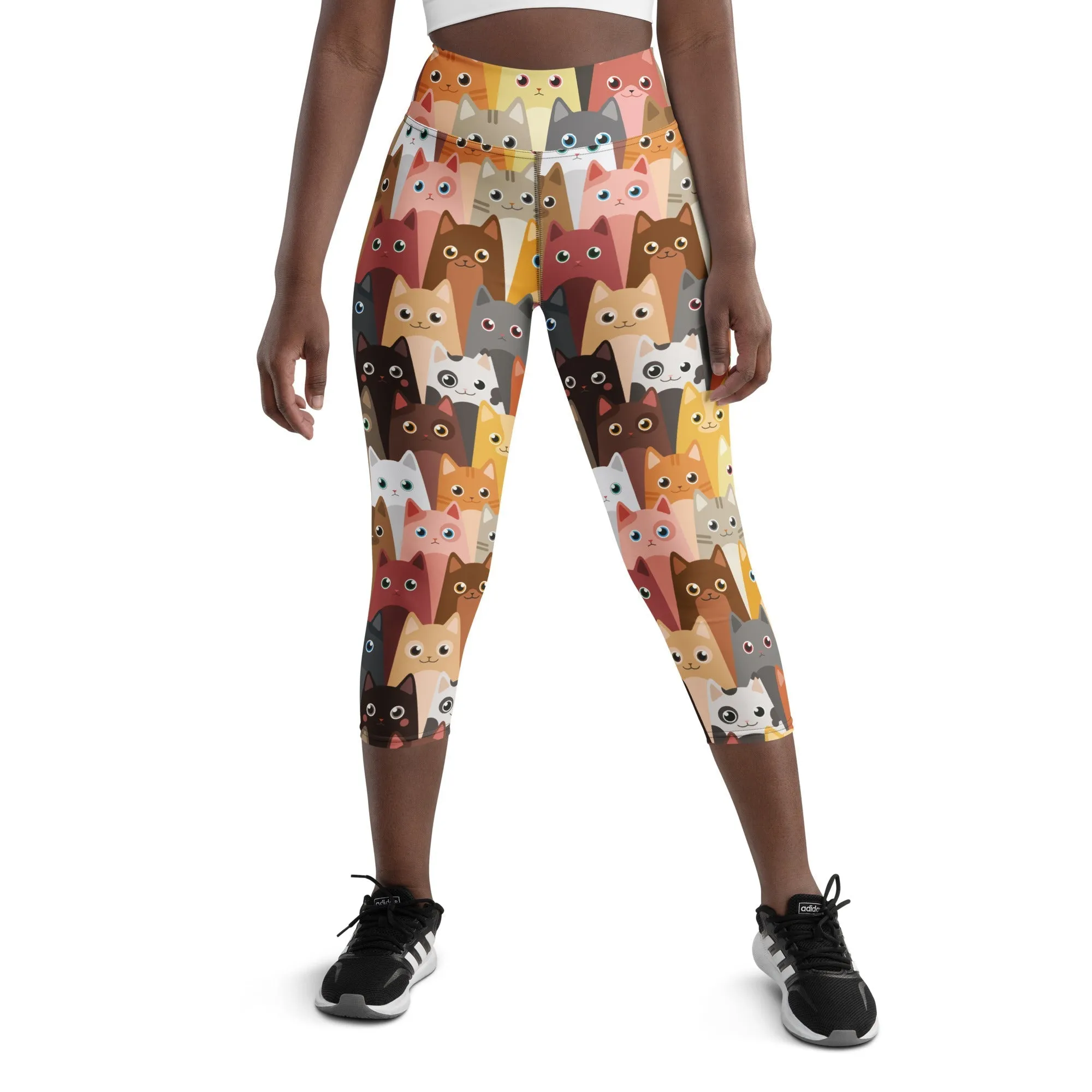 Cartoon Cats Yoga Capris