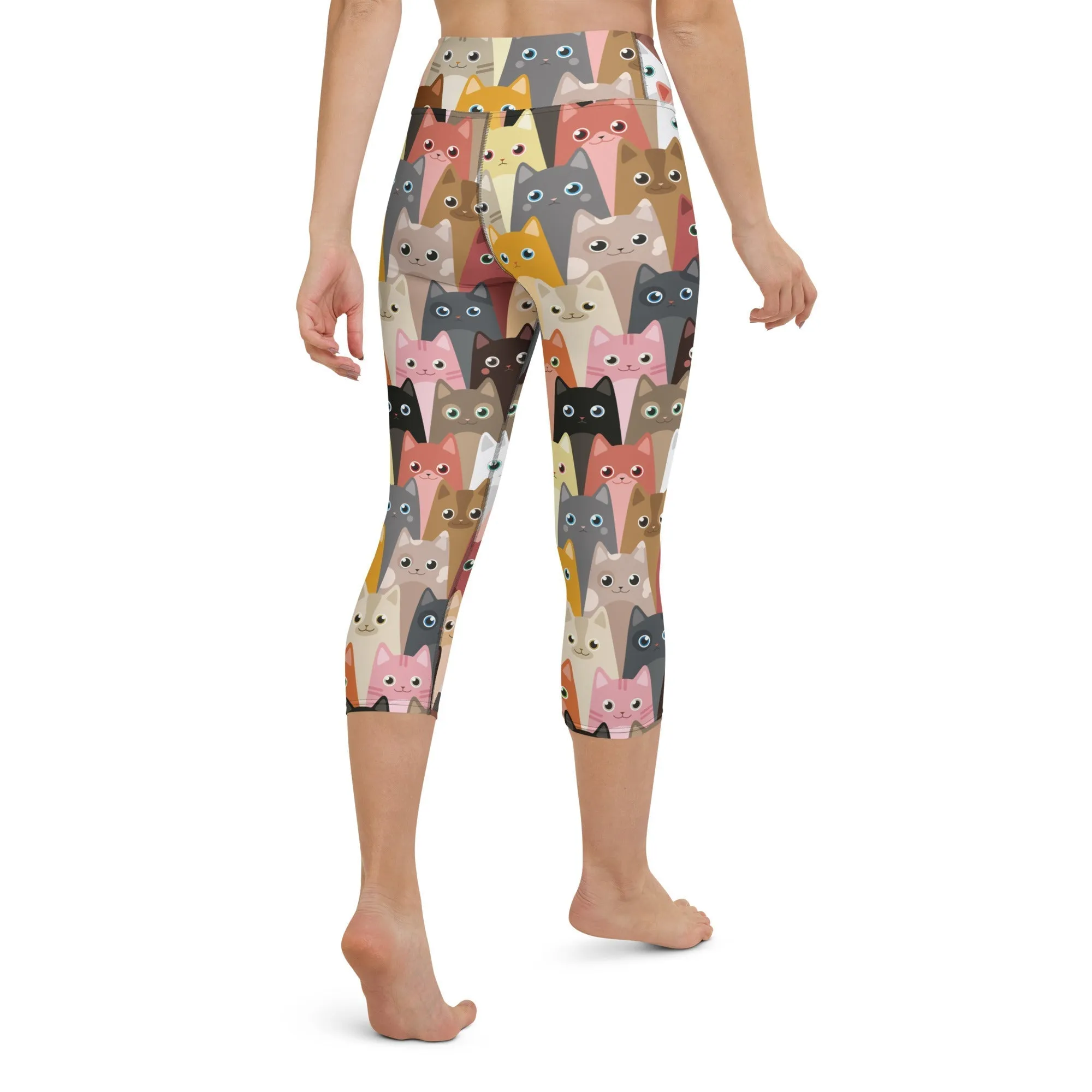 Cartoon Cats Yoga Capris