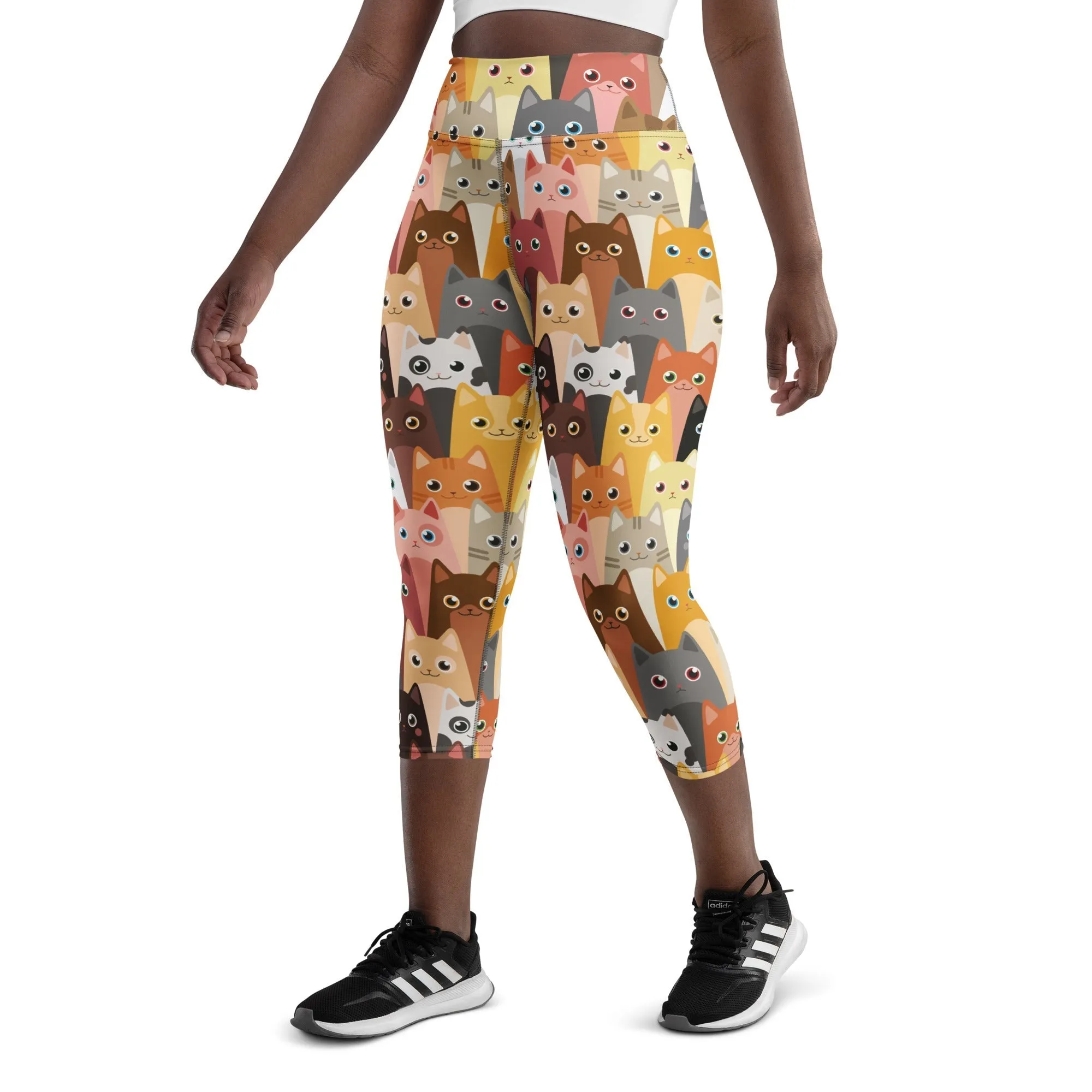 Cartoon Cats Yoga Capris