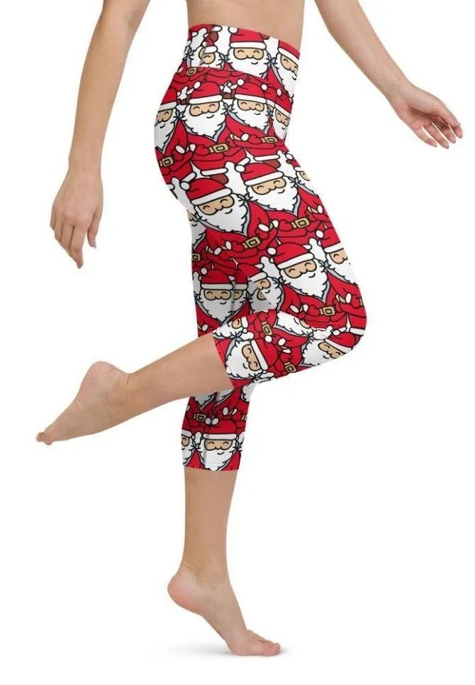 Cartoon Santa Yoga Capris