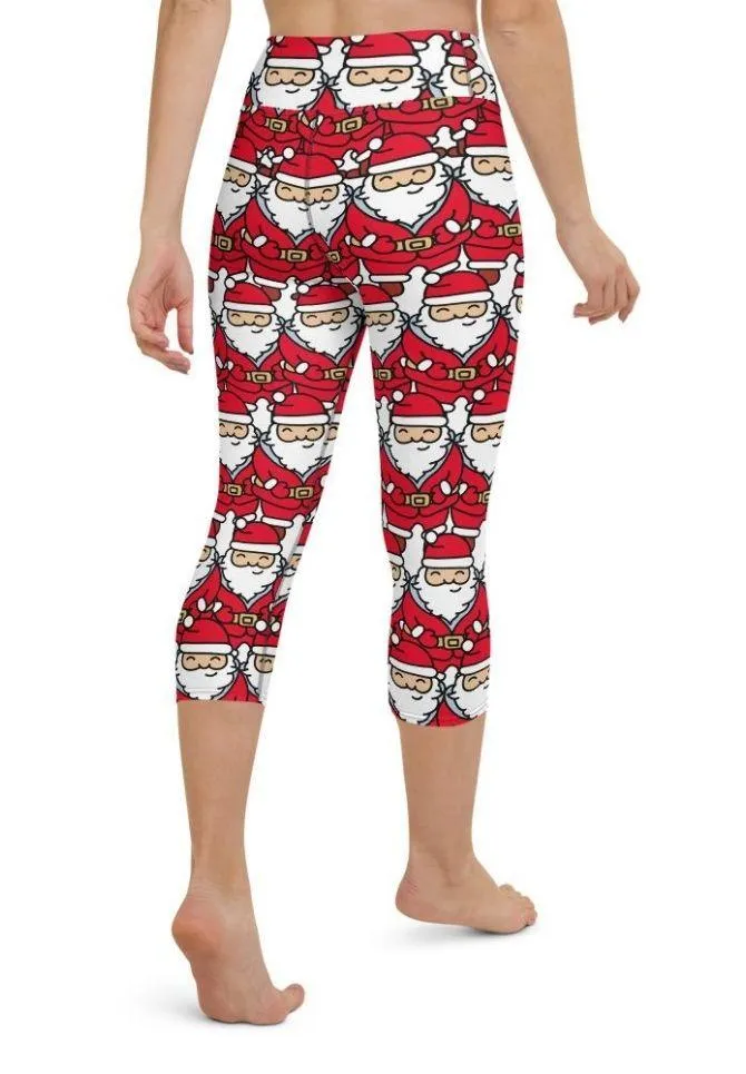 Cartoon Santa Yoga Capris