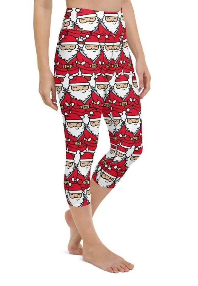 Cartoon Santa Yoga Capris