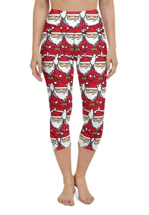 Cartoon Santa Yoga Capris