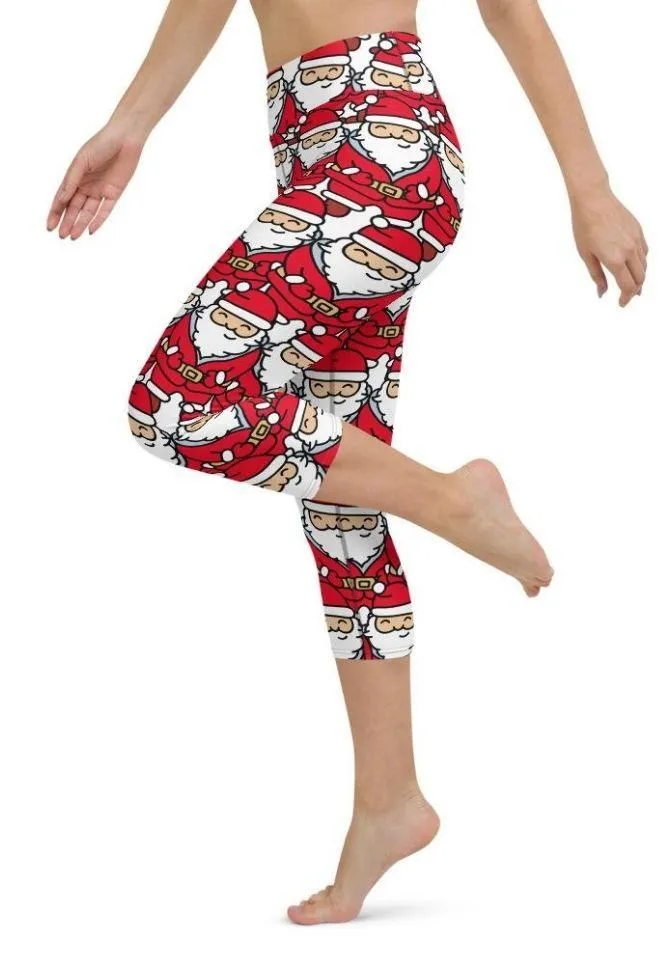 Cartoon Santa Yoga Capris