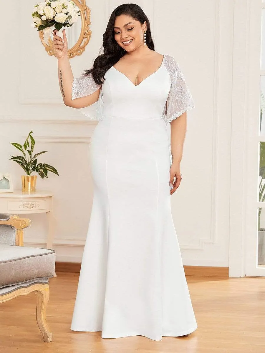 Cecil | Elegant Plus Size V Neck Fishtail Evening Dress for Women