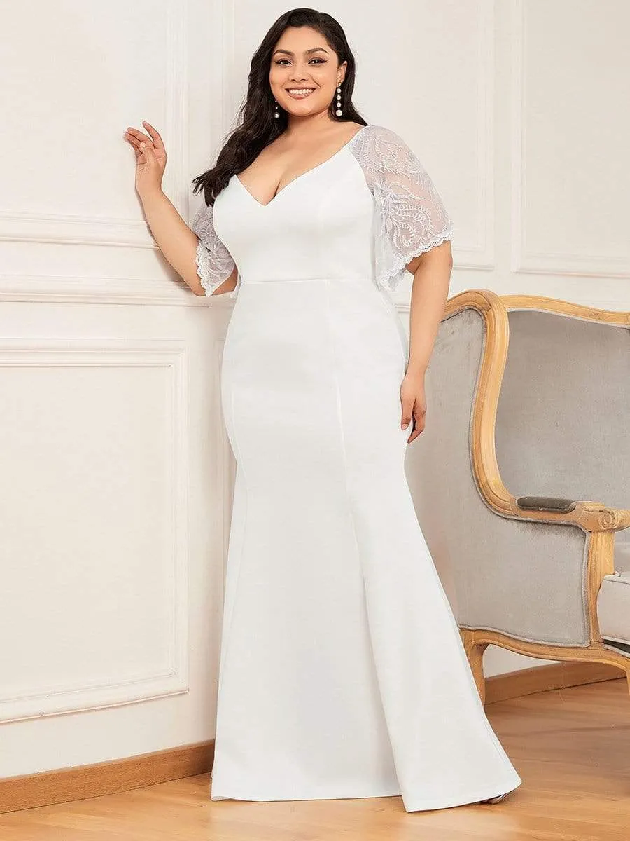 Cecil | Elegant Plus Size V Neck Fishtail Evening Dress for Women