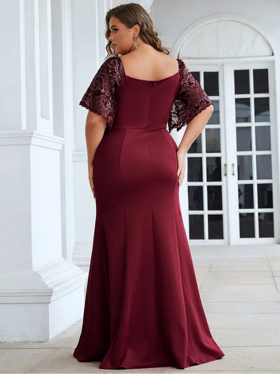 Cecil | Elegant Plus Size V Neck Fishtail Evening Dress for Women