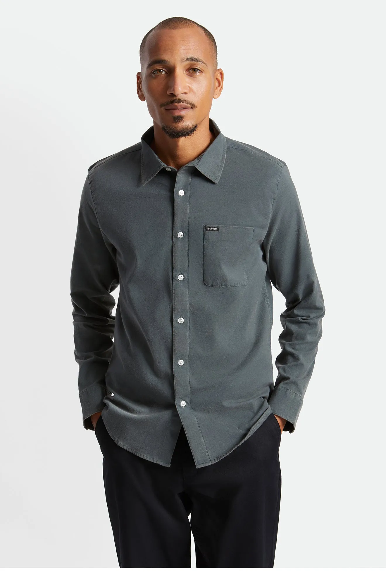 Charter Oxford L/S Woven - Evergreen Sun Wash