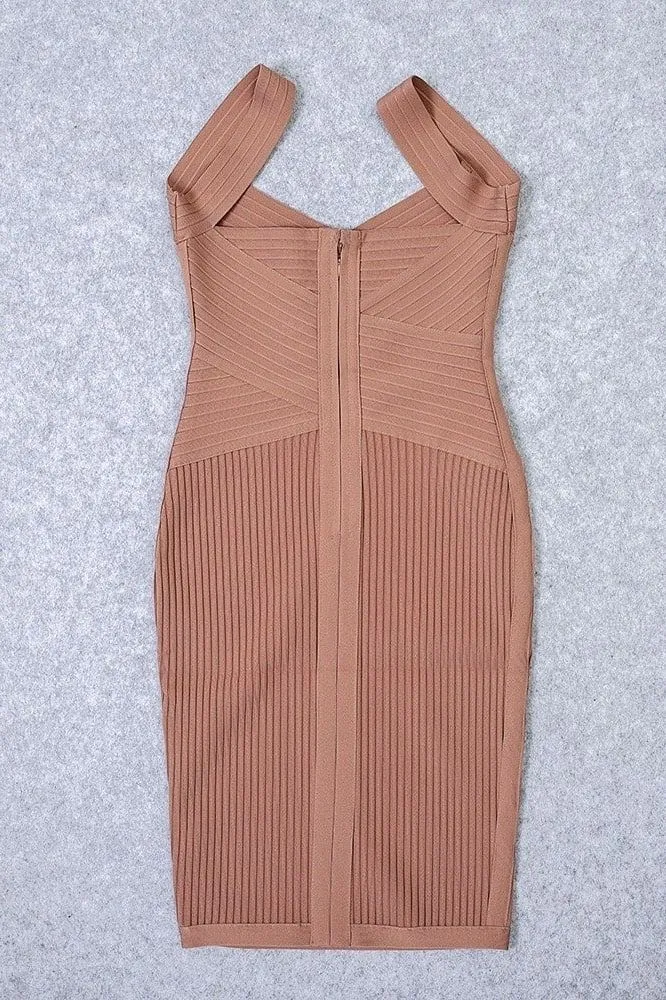 Ciara Bandage Dress -  Tan Brown