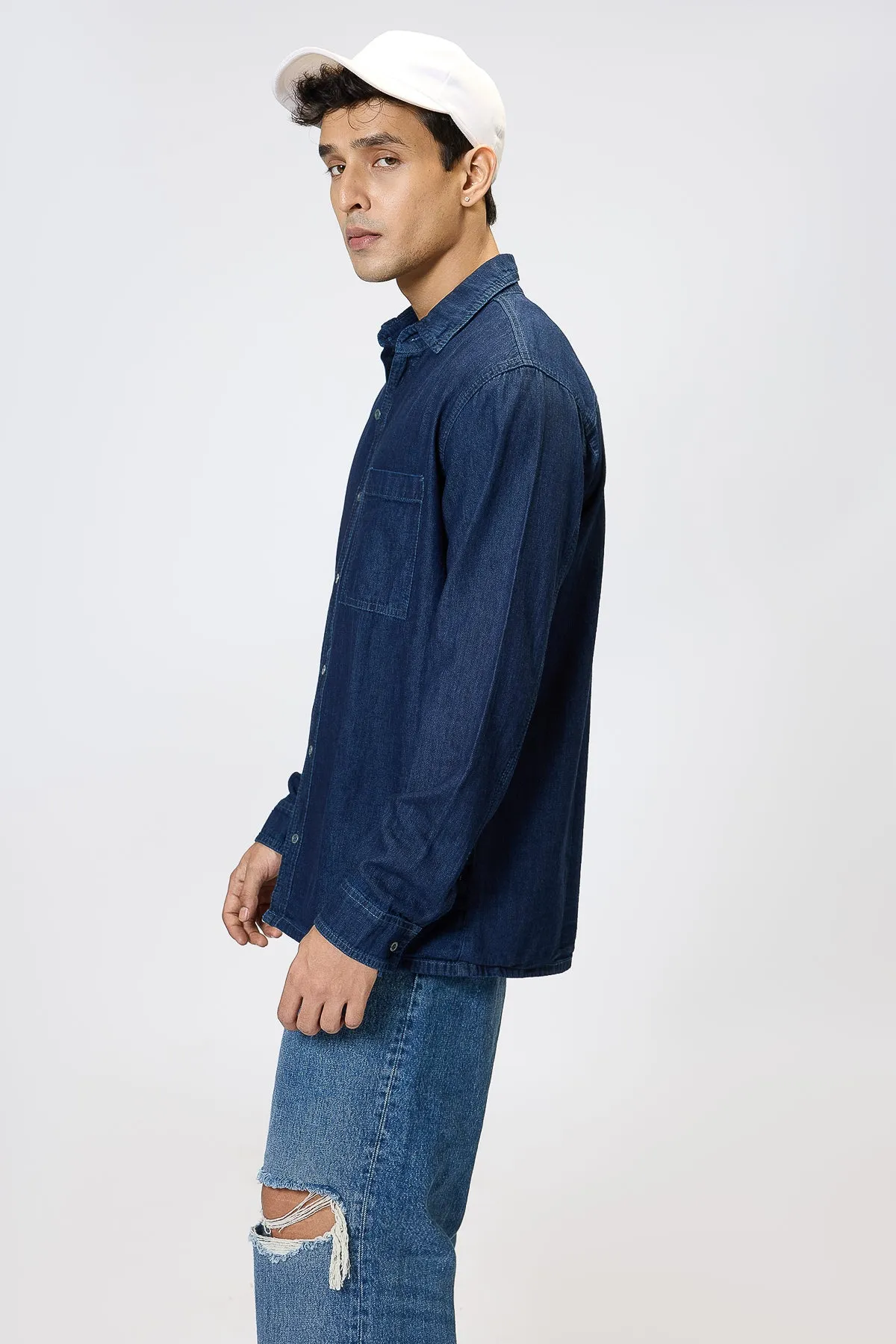 Classic Indigo Full Sleeves Men's Shirt