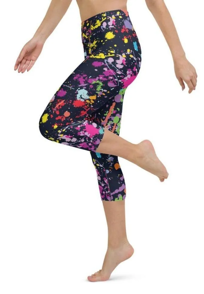 Colorful Abstract Yoga Capris