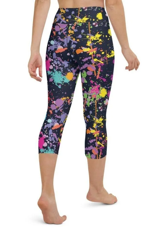 Colorful Abstract Yoga Capris