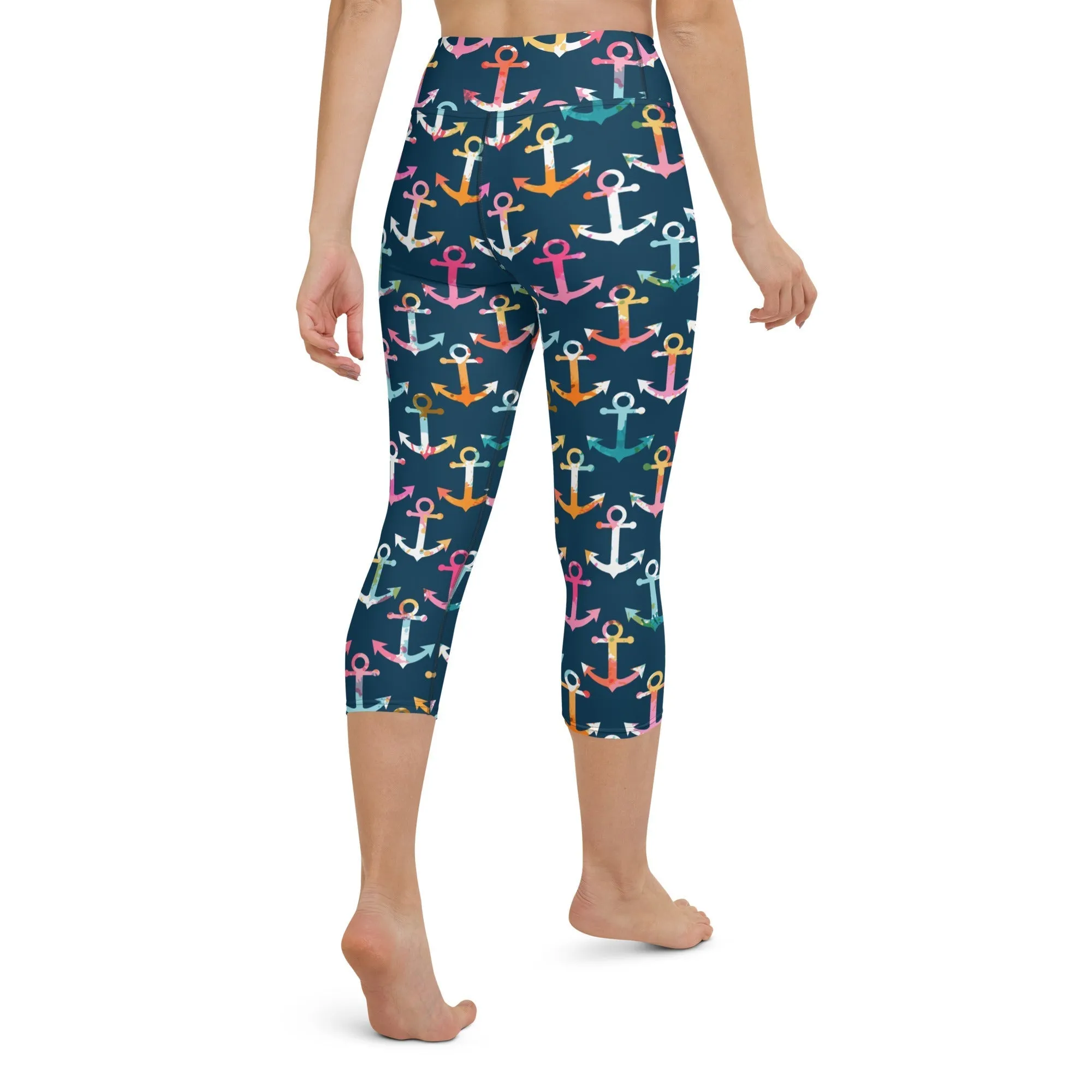 Colorful Anchor Yoga Capris