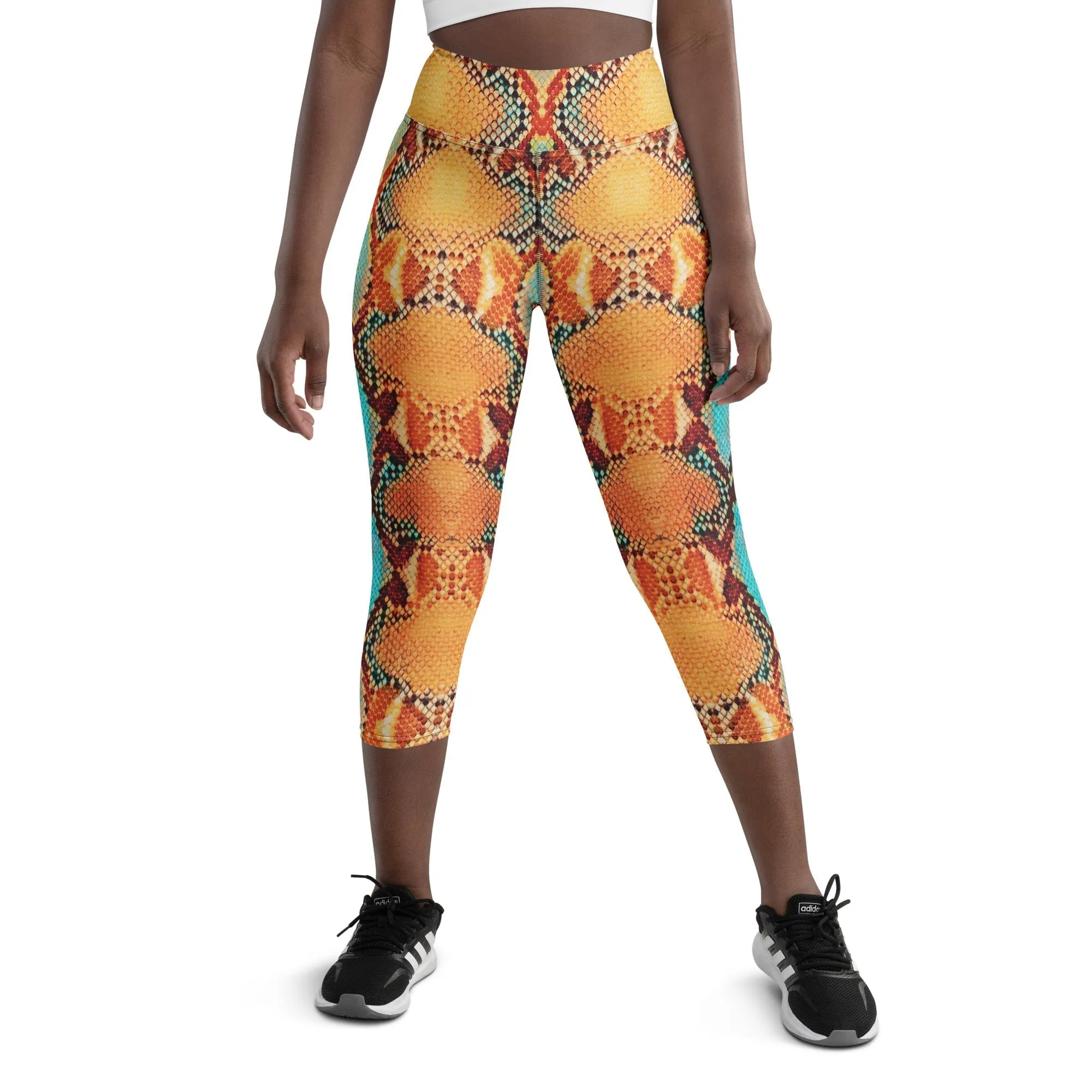 Colorful Snake Pattern Yoga Capris