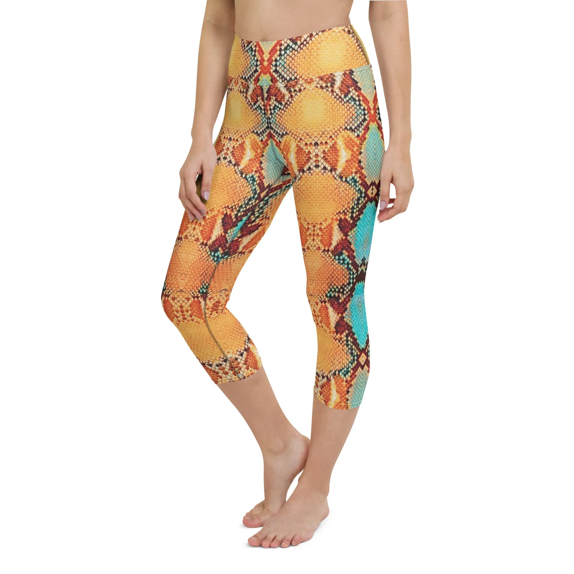 Colorful Snake Pattern Yoga Capris