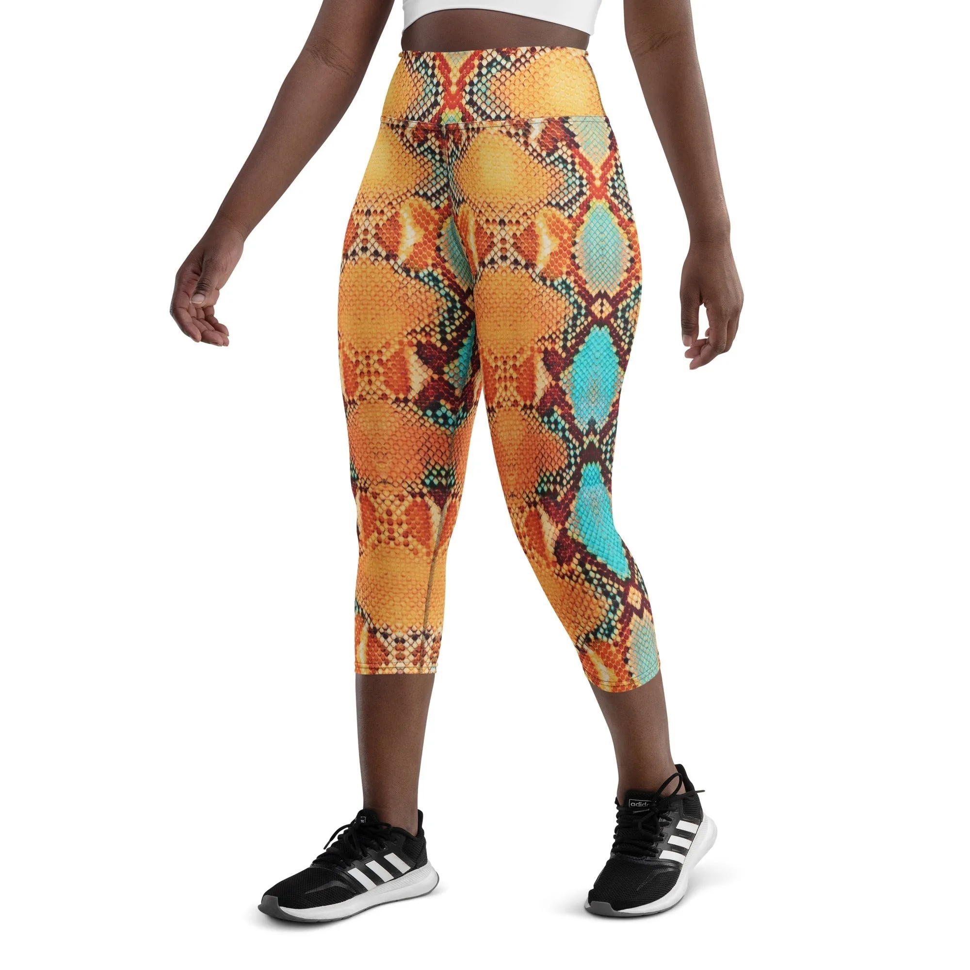 Colorful Snake Pattern Yoga Capris