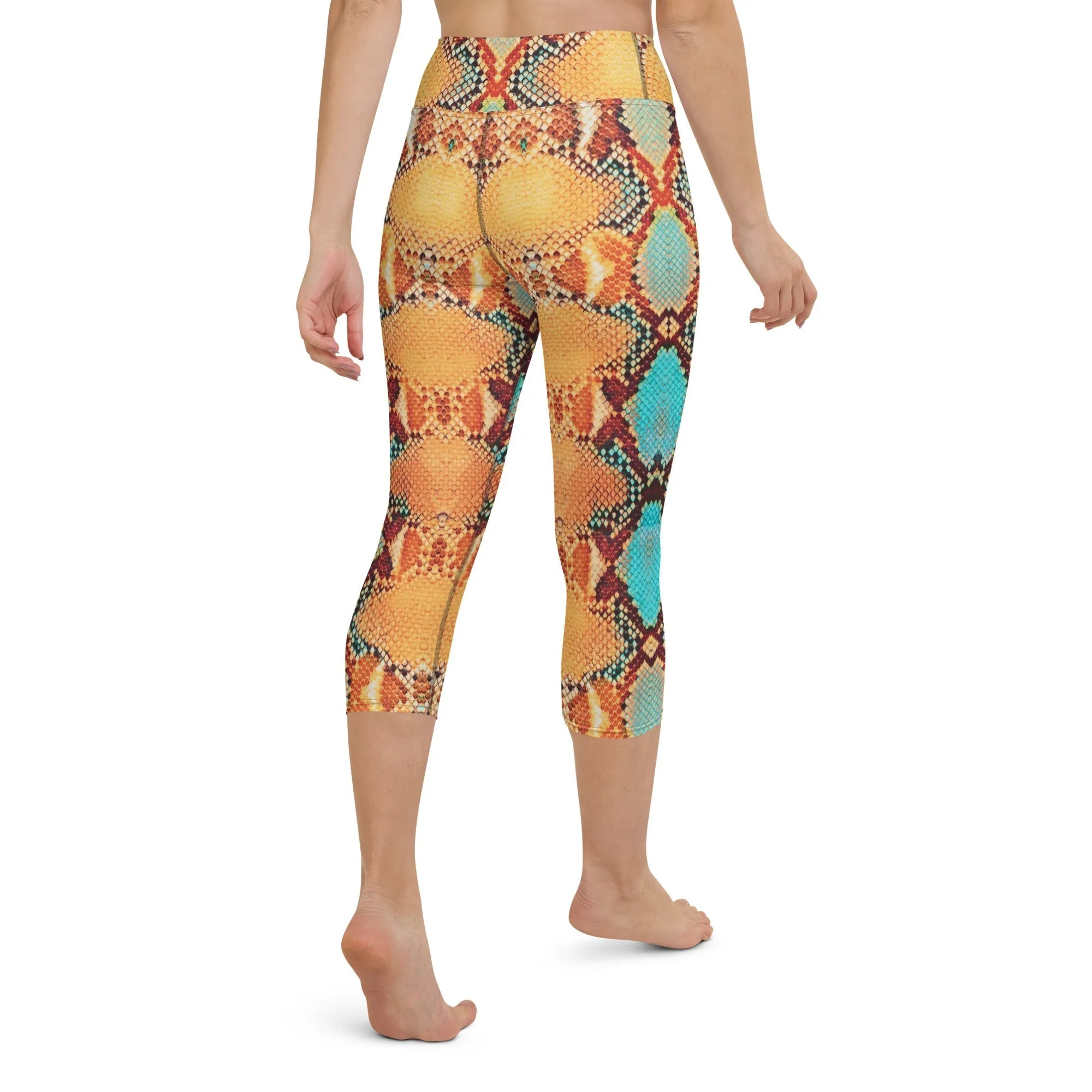 Colorful Snake Pattern Yoga Capris