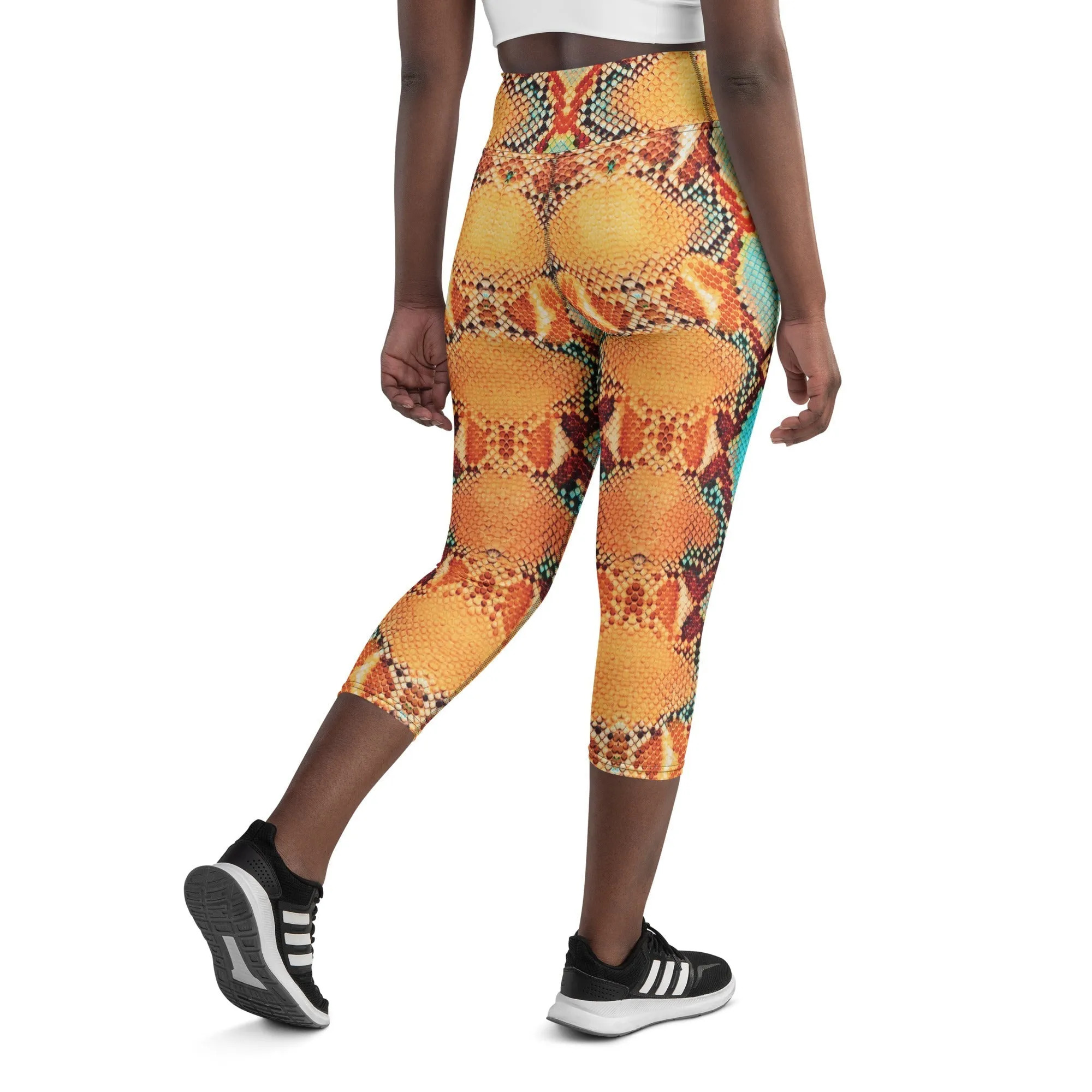 Colorful Snake Pattern Yoga Capris