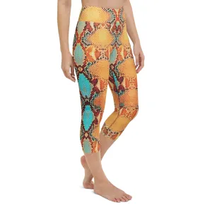 Colorful Snake Pattern Yoga Capris