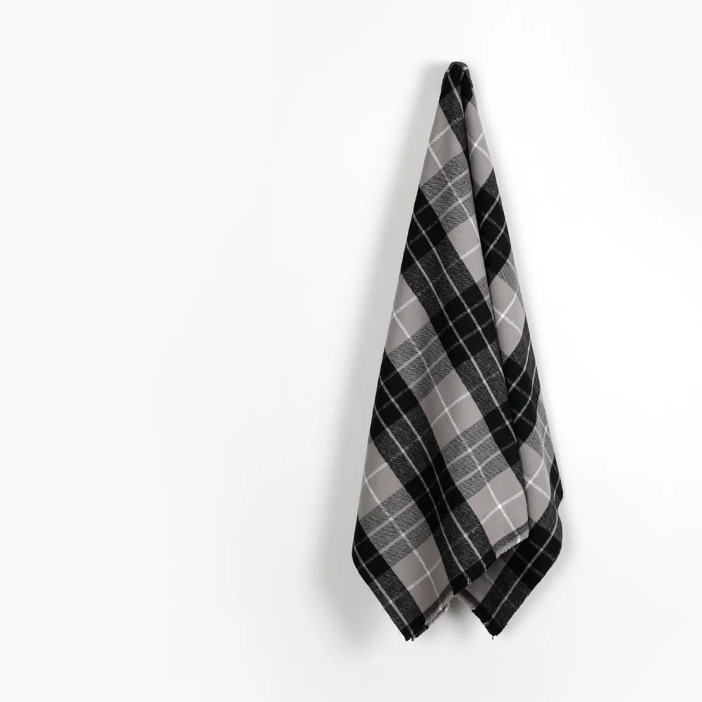 Cotton Twill Plaid Flannelette - Light Grey Mix