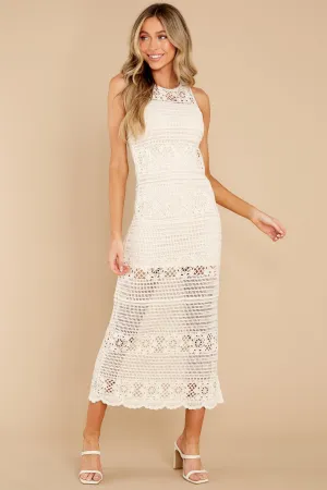 Crochet You Love Me Unbleached Cotton Dress