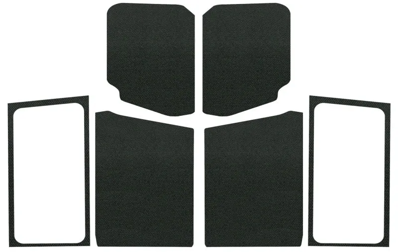 DEI 18-23 Jeep Wrangler JL 2-Door Boom Mat Complete Headliner Kit - 7 Piece - Black