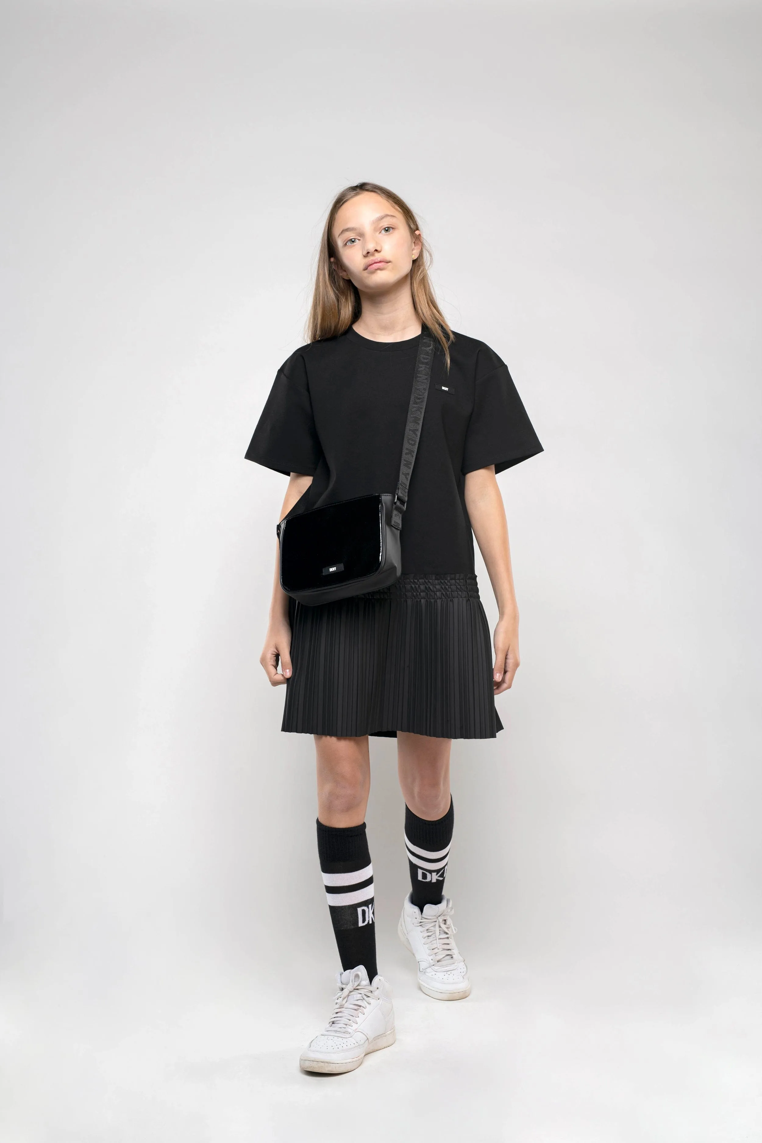 DKNY Girls Milano Dress in Black