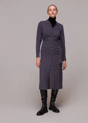 Dotted Spot Print Shirt Dress