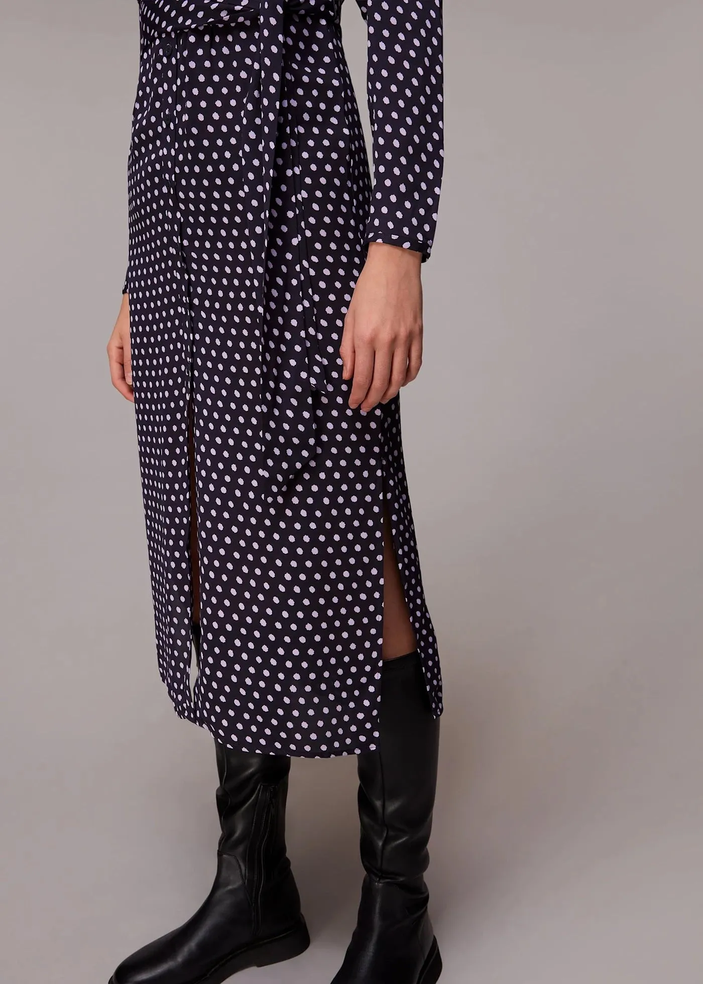 Dotted Spot Print Shirt Dress