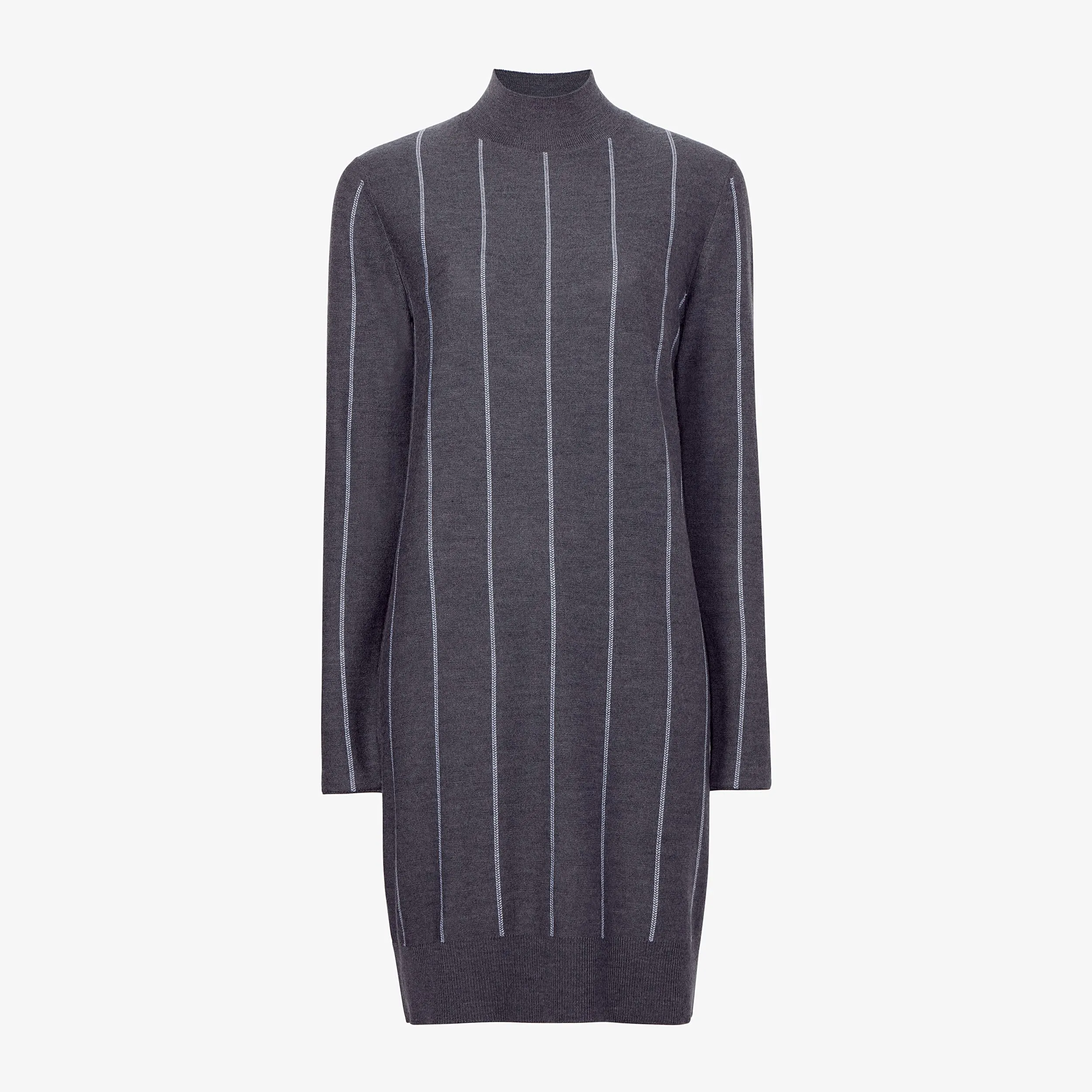 Effy Dress - Braided Stripe :: Charcoal / Ivory