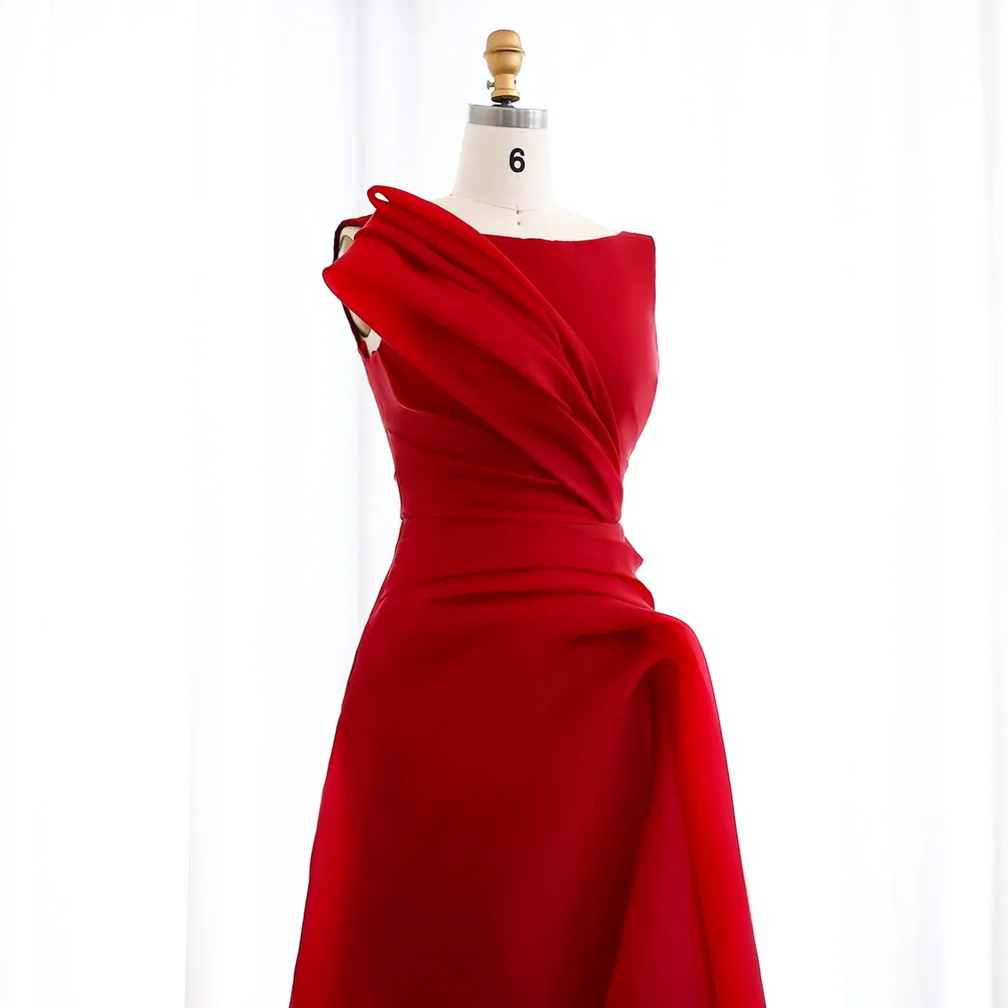 Elegant Burgundy A-Line Evening Dress SF083