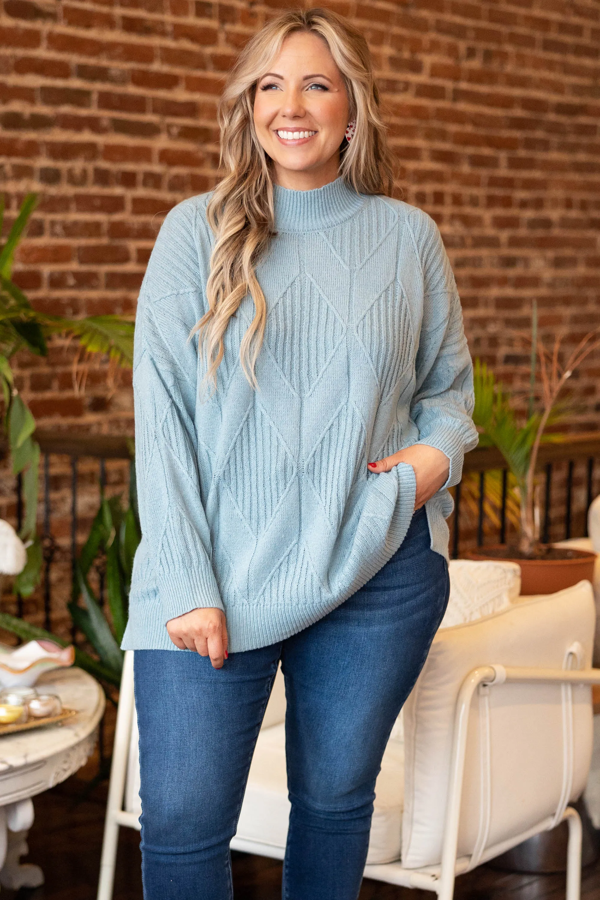 Enchanting Evenings Sweater, Light Blue