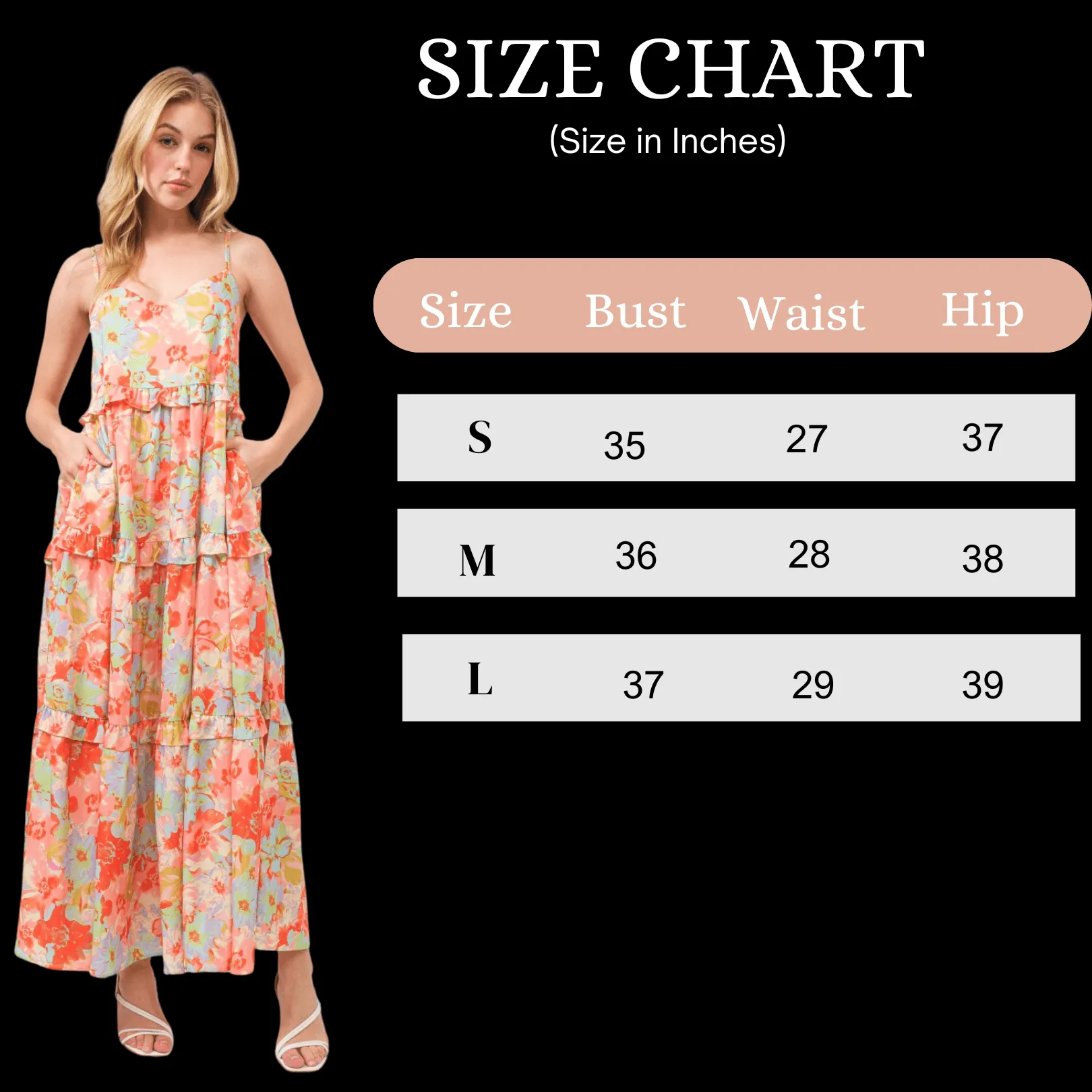 Enchanting Floral Tiered Ruffle Maxi Came Dress