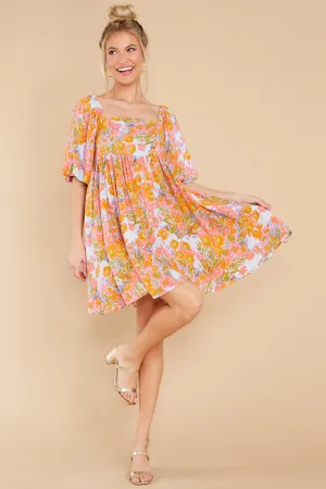 Enchanting Ways Orange Floral Print Dress