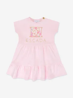 Escada Baby Girls Embroidered Logo T-Shirt Dress in Pink