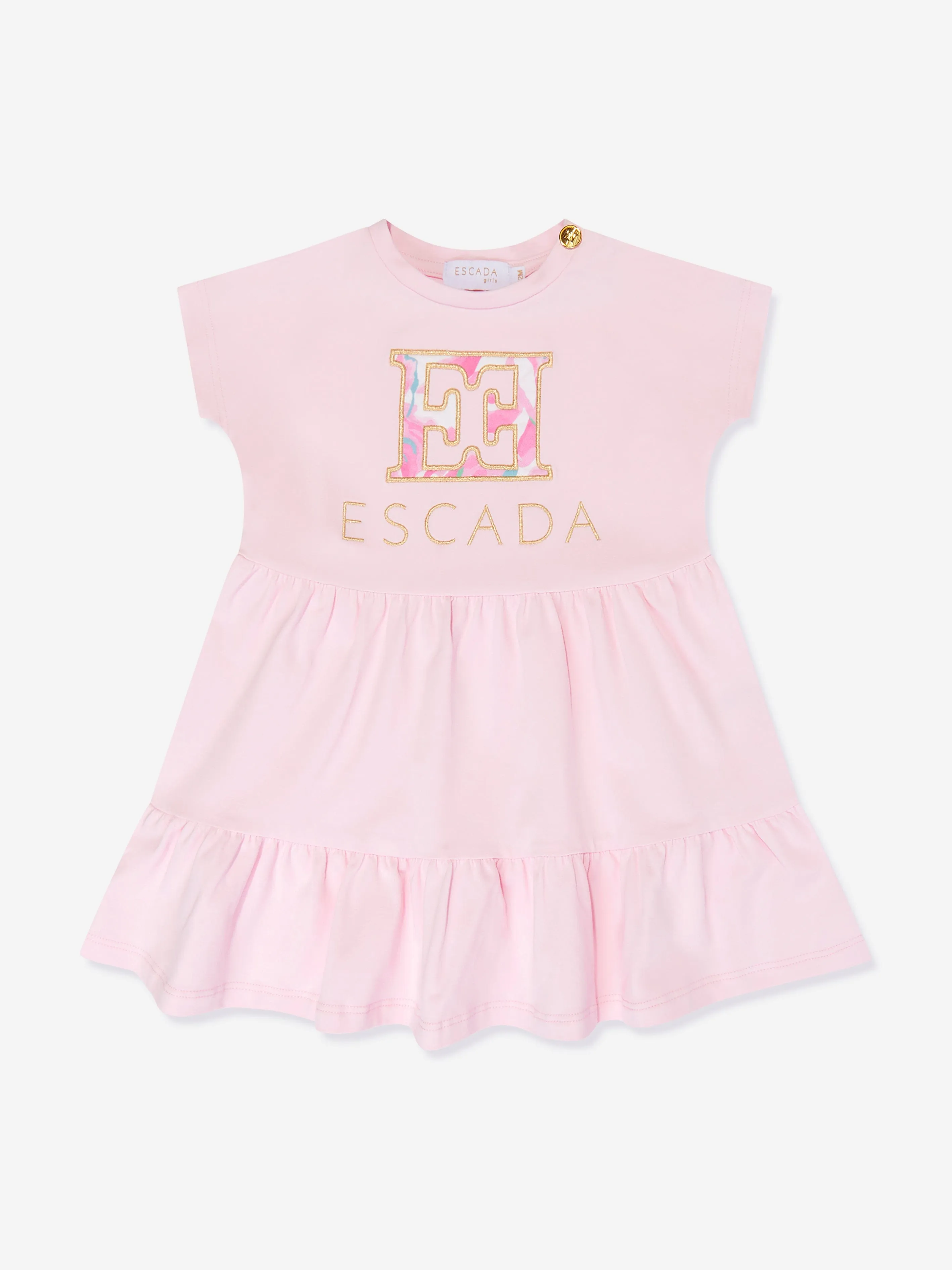 Escada Baby Girls Embroidered Logo T-Shirt Dress in Pink