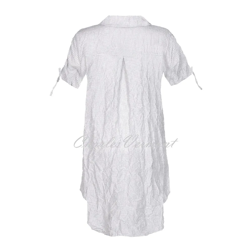 EverSassy Short Sleeve Buttoned Tunic/Dress – Style 62106 (White)