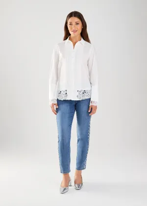 FDJ Long Sleeve Lace Detail Shirt